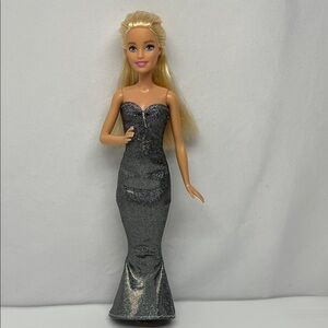 Barbie with Silver Strapless Gown